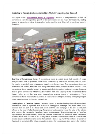 Argentina Convenience Stores Market Trends, Argentina Private Label Convenience Stores- Ken Research