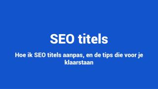 SEO titels