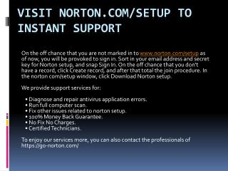 visit norton.com/setup to instant Support