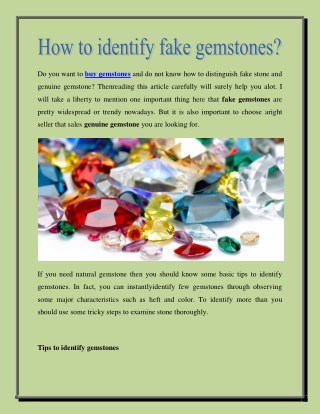 How to identify fake gemstones