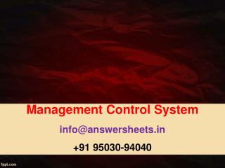 Management control is just one of the various types of organizational controlâ€™ â€“ Comment.