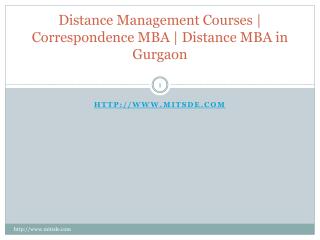 Distance Management Courses | Correspondence MBA | Distance MBA in Gurgaon