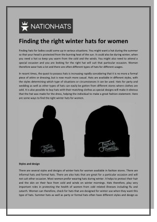 Finding the right winter hats for women