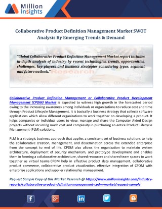 Collaborative Product Definition Management Market SWOT Analysis By Emerging Trends & Demand