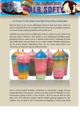 Ice Cream Truck: Make Your Kidâ€™s Party More Enjoyable