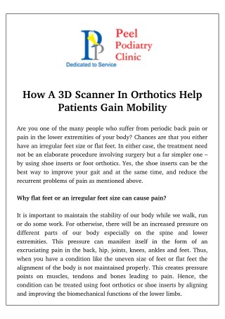 How A 3D Scanner In Orthotics Help Patients Gain Mobility