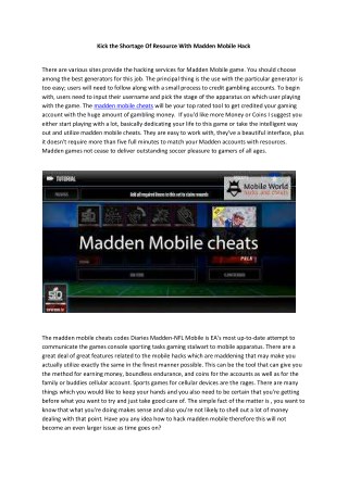 madden mobile cheats