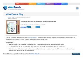 A Helpful Checklist for your Next Medical Conference | eMedEvents