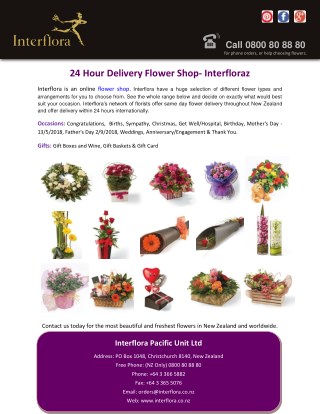 24 Hour Delivery Flower Shop- Interfloraz