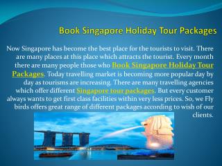 Book Singapore holiday tour packages