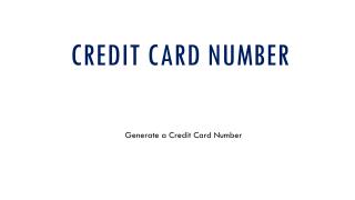 Credit Card Number