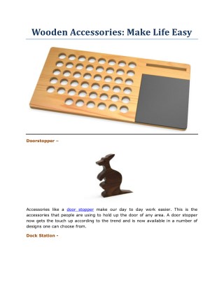 Wooden Accessories: Make Life Easy