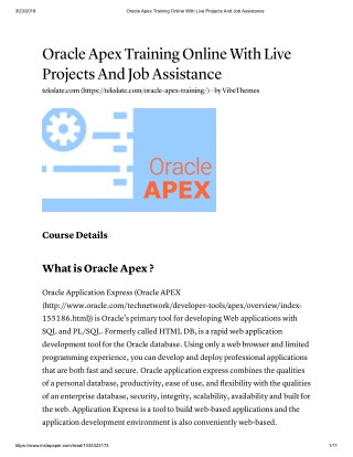 Apex Online Training With Live Project And Course Certification