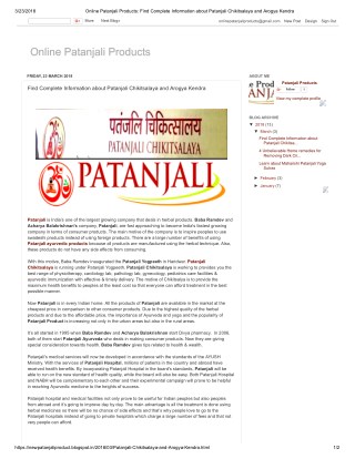 Patanjali Chikitsalaya and Arogya Kendra