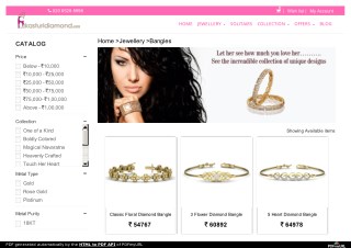 Online Diamond Bangles Jewellery