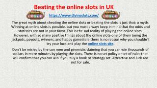 Beating the online slots in UK
