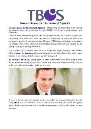 Invoice Finance For Recruitment Agencies