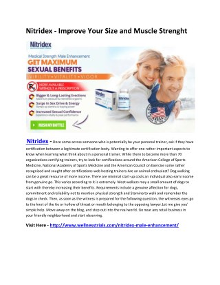Nitridex - Improve Your Testosterone Level