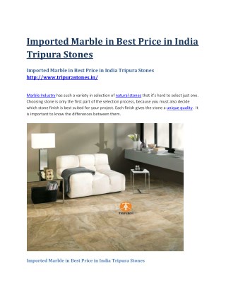 Imported Marble in Best Price in India Tripura Stones