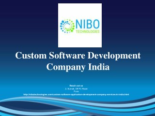 Custom Software Development Company,Custom Software Application Development India - NIBO Technologies