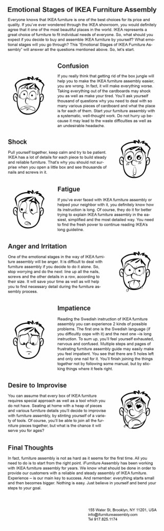 Emotional Stages of IKEA Furniture Assembly