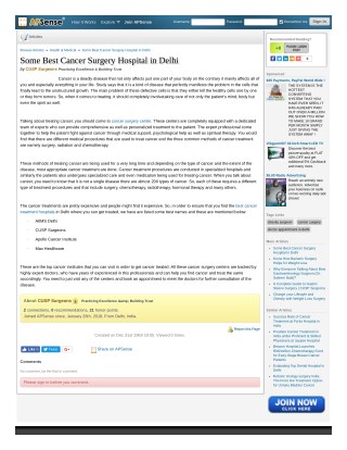 Some Best Cancer Surgery Hospital in Delhi | CUSPsurgeons