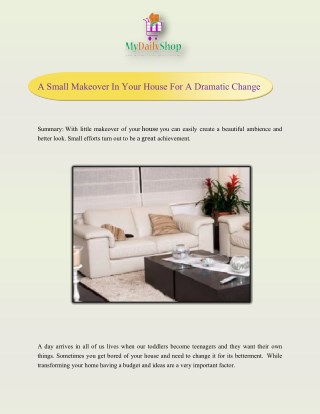 A Small Makeover In Your House For A Dramatic Change