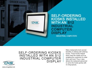 Self-Ordering Kiosks Installed With An S12 Industrial Computer Display