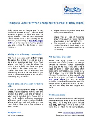 Things to Look For When Shopping For a Pack of Baby Wipes