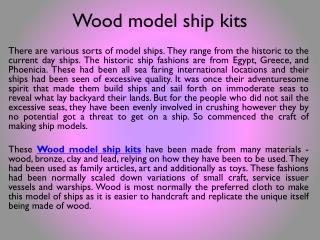 Wood model ship kits