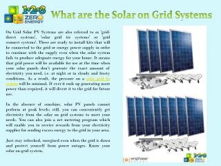 What are the Solar on Grid Systems