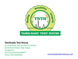 Water Testing Labs in Chennai - TNTH