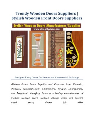 Modern Wooden Doors | Modern Interior Doors Manufacturer and Supplier