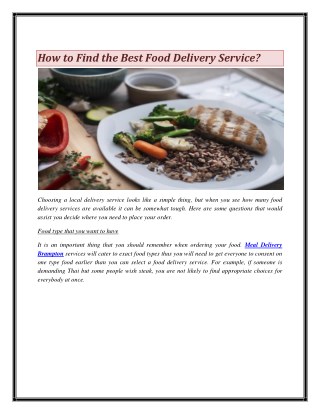 How to Find the Best Food Delivery Service