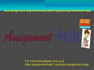 Java Assignment Help And Online Java Programming Homework Help