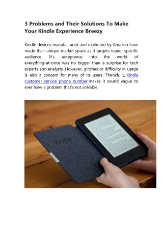 3 Problems And Their Solutions To Make Your Kindle