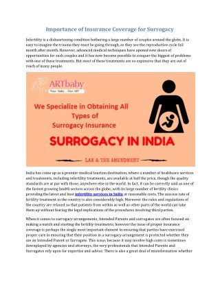 Importance of Insurance Coverage for Surrogacy