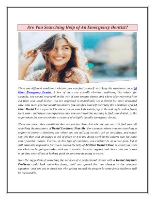 Are You Searching Help of An Emergency Dentist
