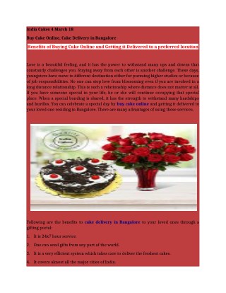 Benefits of Buying Cake Online and Getting it Delivered to a preferred location