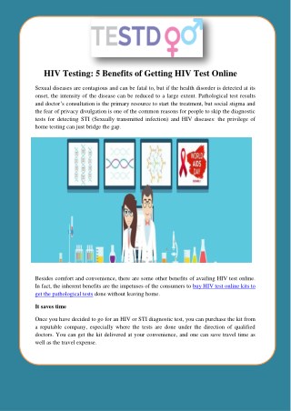 HIV Testing: 5 Benefits of Getting HIV Test Online