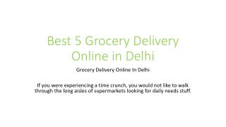 Best 5 Grocery Delivery Online in Delhi