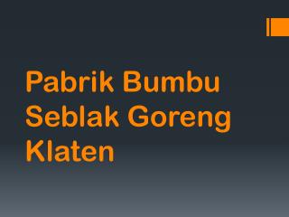 Maknyuss!! 0857.7940.5211, Pabrik Bumbu Seblak Goreng Klaten