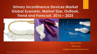 Urinary Incontinence Devices Market Global Scenario, Market Size, Outlook, Trend and Forecast, 2016 â€“ 2025