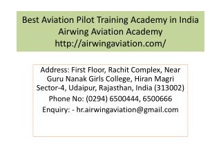 Best Aviation Pilot Training Academy in India Airwing Aviation Academy