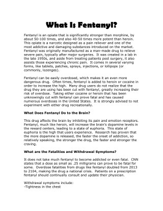 What Is Fentanyl?