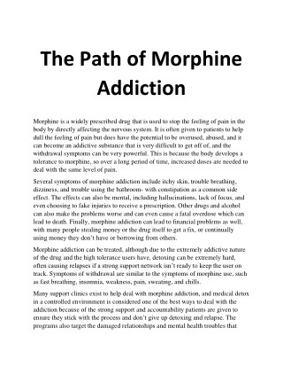 The Path of Morphine Addiction