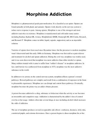 Morphine Addiction