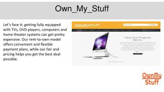 Largest Stock of Rent to Own Electronics - OwnMyStuff