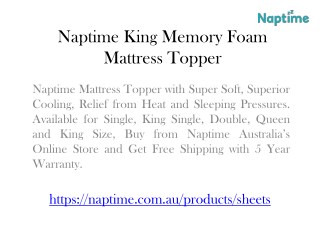Naptime Double Bed Foam Mattress Topper