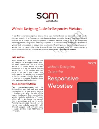 Website Designing Guide for Responsive Websites